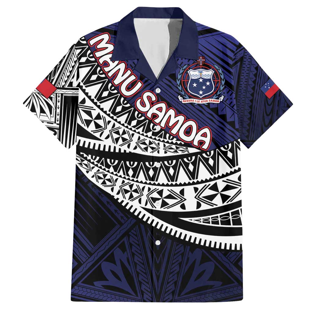 Custom Samoa Rugby Pacific Family Matching Short Sleeve Bodycon Dress and Hawaiian Shirt Samoan Warrior Tribal Pattern