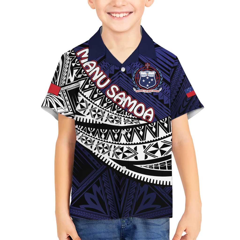 Custom Samoa Rugby Pacific Family Matching Tank Maxi Dress and Hawaiian Shirt Samoan Warrior Tribal Pattern