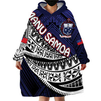 Custom Samoa Rugby Pacific Wearable Blanket Hoodie Samoan Warrior Tribal Pattern