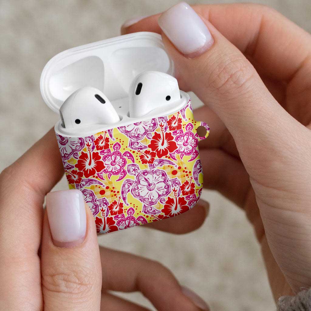 Palaka with Honu and Hibiscus AirPods Case Hawaiian Heritage Spirit LT9 - Polynesian Pride