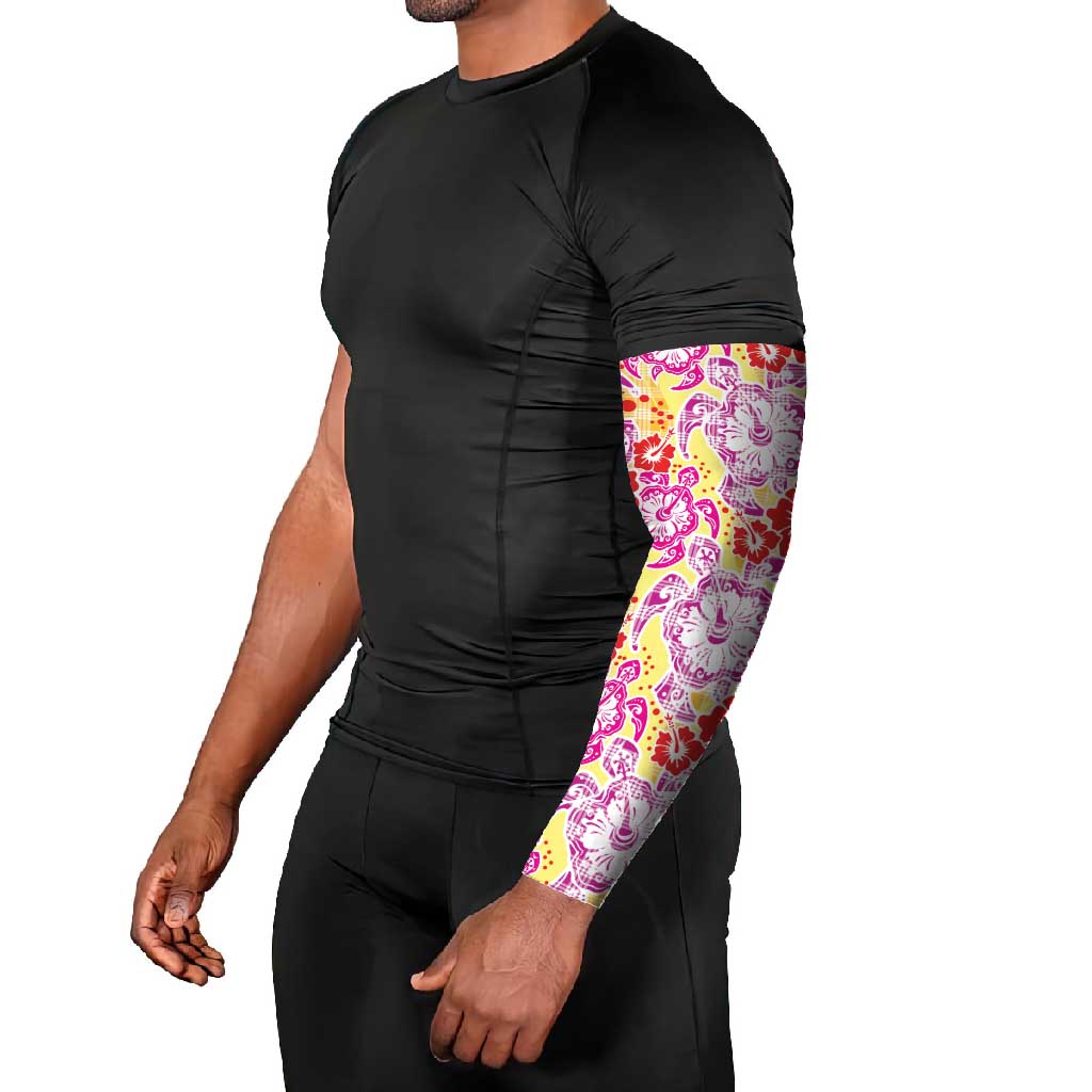 Palaka with Honu and Hibiscus Arm Sleeves Hawaiian Heritage Spirit LT9 - Polynesian Pride
