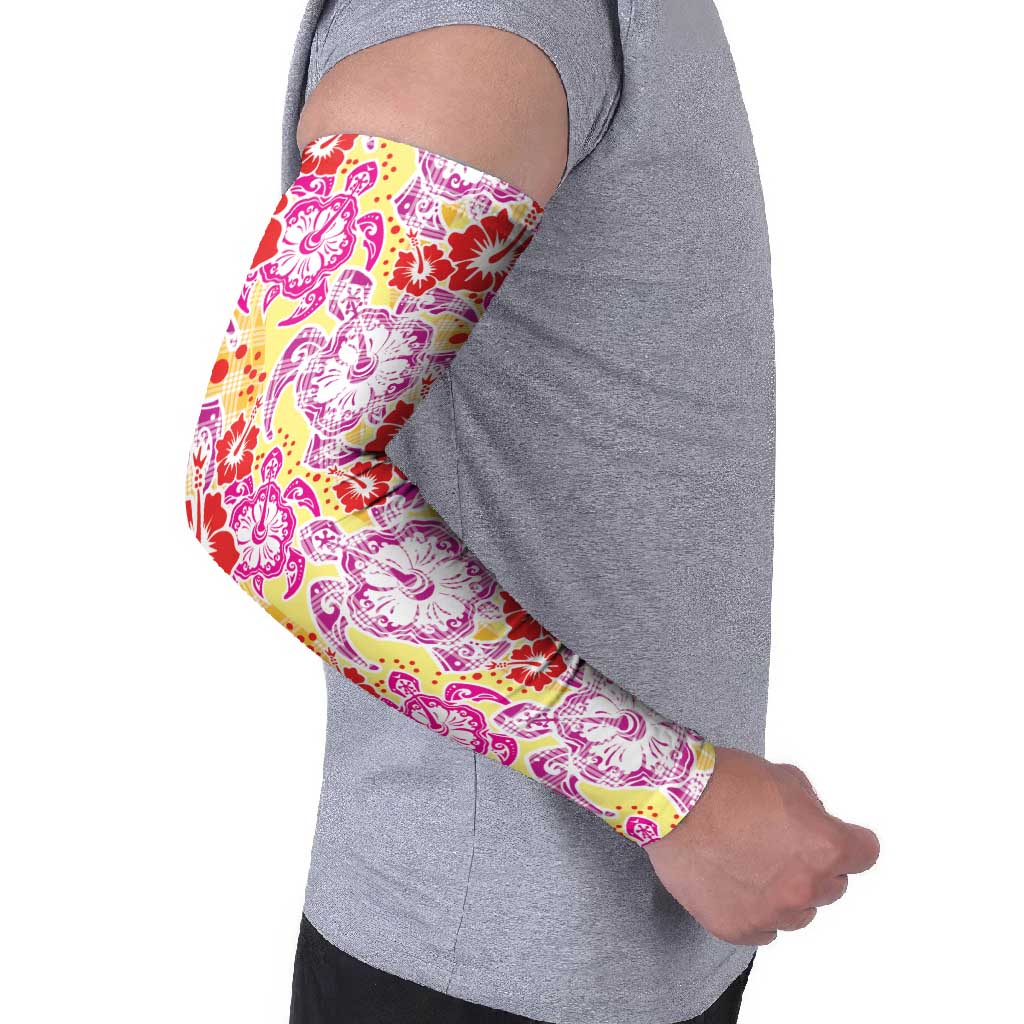 Palaka with Honu and Hibiscus Arm Sleeves Hawaiian Heritage Spirit LT9 - Polynesian Pride
