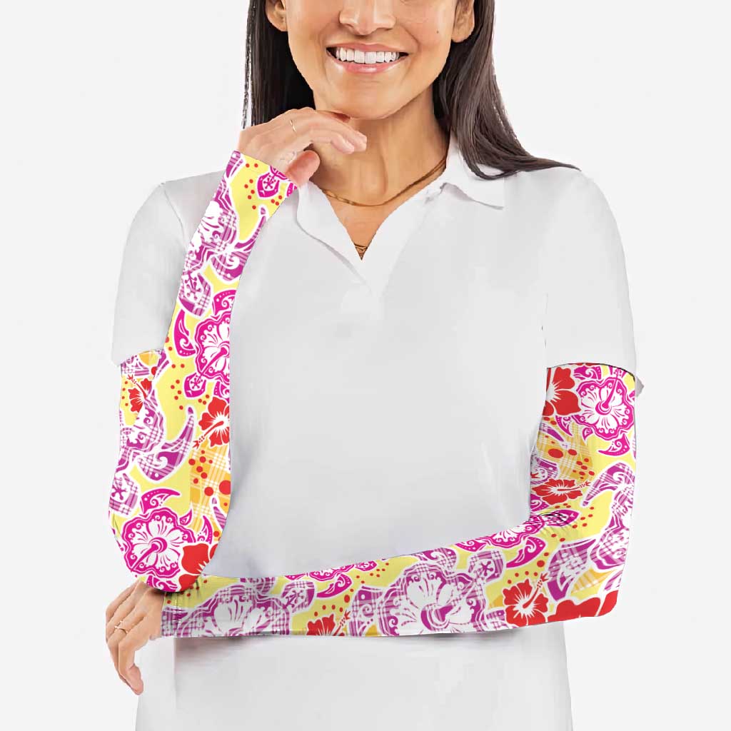 Palaka with Honu and Hibiscus Arm Sleeves Hawaiian Heritage Spirit LT9 - Polynesian Pride
