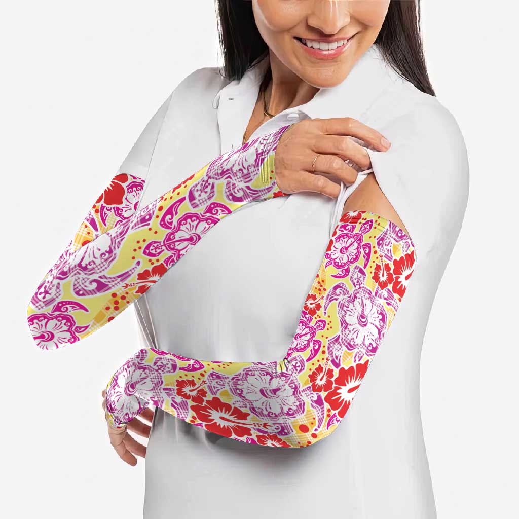 Palaka with Honu and Hibiscus Arm Sleeves Hawaiian Heritage Spirit LT9 - Polynesian Pride