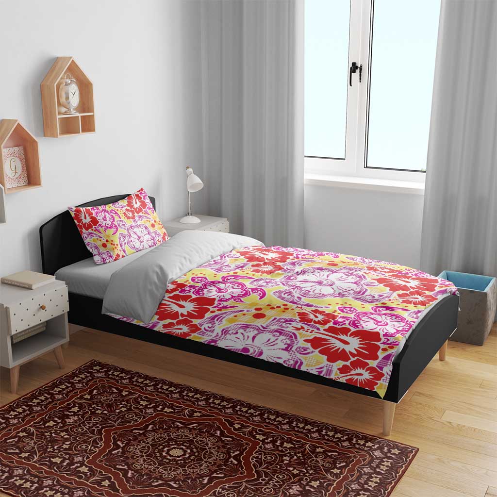 Palaka with Honu and Hibiscus Bedding Set Hawaiian Heritage Spirit - Polynesian Pride