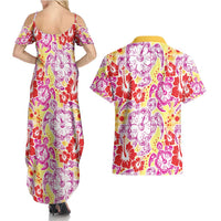 Palaka with Honu and Hibiscus Couples Matching Summer Maxi Dress and Hawaiian Shirt Hawaiian Heritage Spirit LT9 - Polynesian Pride