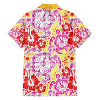 Palaka with Honu and Hibiscus Family Matching Off Shoulder Short Dress and Hawaiian Shirt Hawaiian Heritage Spirit LT9 - Polynesian Pride