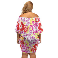 Palaka with Honu and Hibiscus Family Matching Off Shoulder Short Dress and Hawaiian Shirt Hawaiian Heritage Spirit LT9 - Polynesian Pride