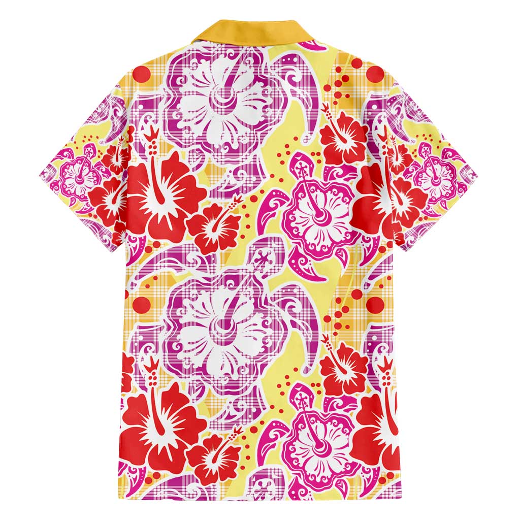 Palaka with Honu and Hibiscus Family Matching Short Sleeve Bodycon Dress and Hawaiian Shirt Hawaiian Heritage Spirit LT9 - Polynesian Pride