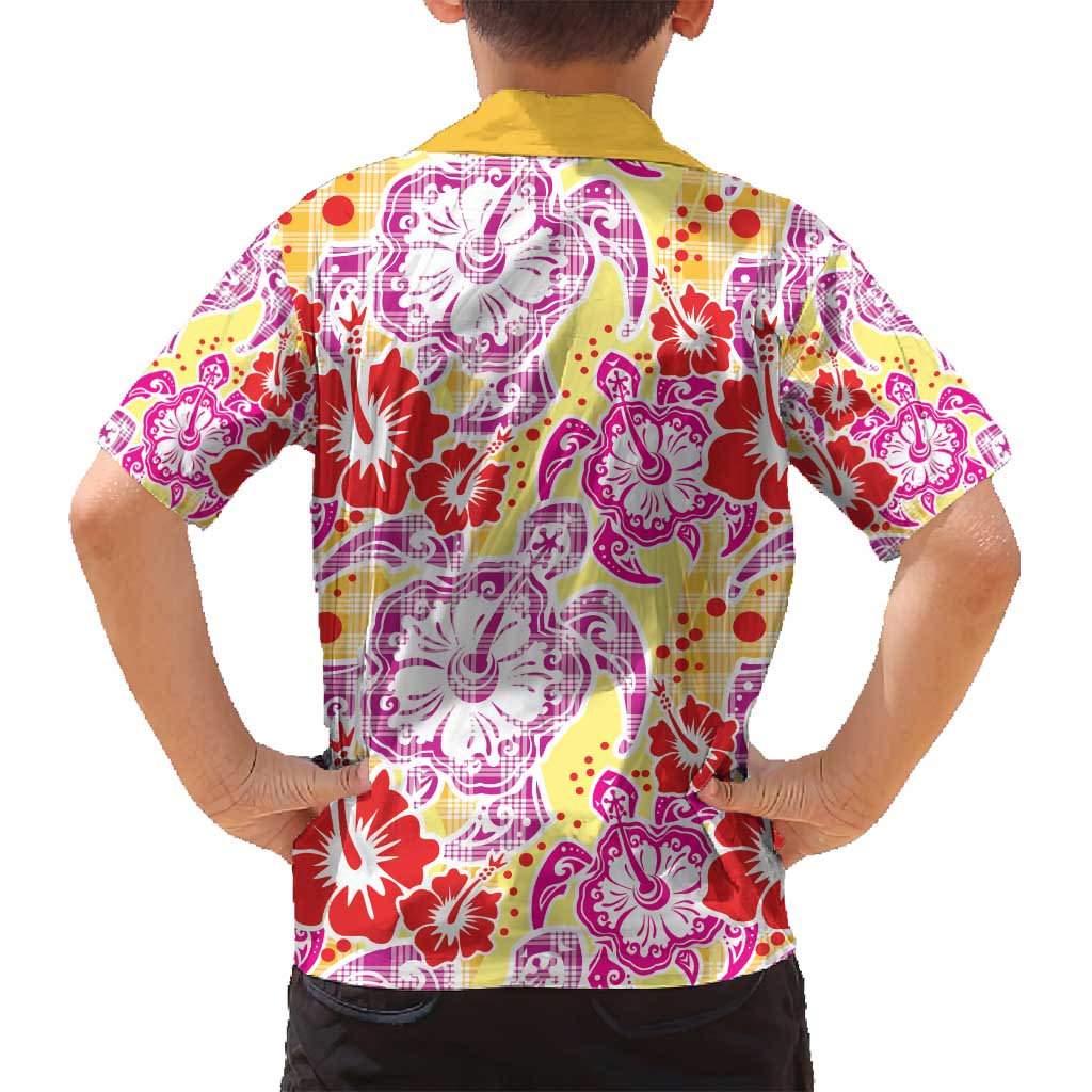 Palaka with Honu and Hibiscus Family Matching Tank Maxi Dress and Hawaiian Shirt Hawaiian Heritage Spirit LT9 - Polynesian Pride