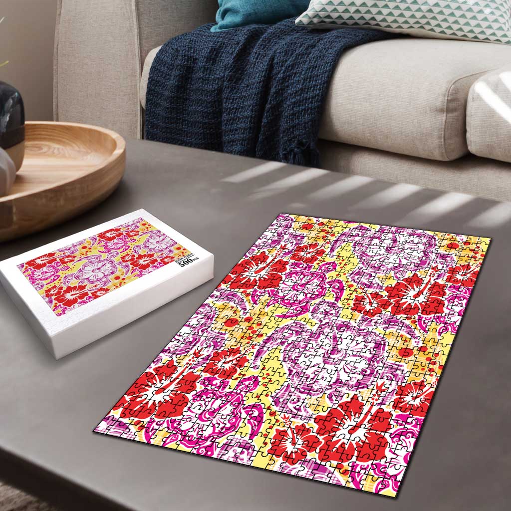 Palaka with Honu and Hibiscus Puzzle Hawaiian Heritage Spirit - Polynesian Pride
