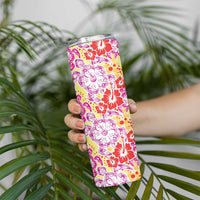 Palaka with Honu and Hibiscus Skinny Tumbler Hawaiian Heritage Spirit - Polynesian Pride