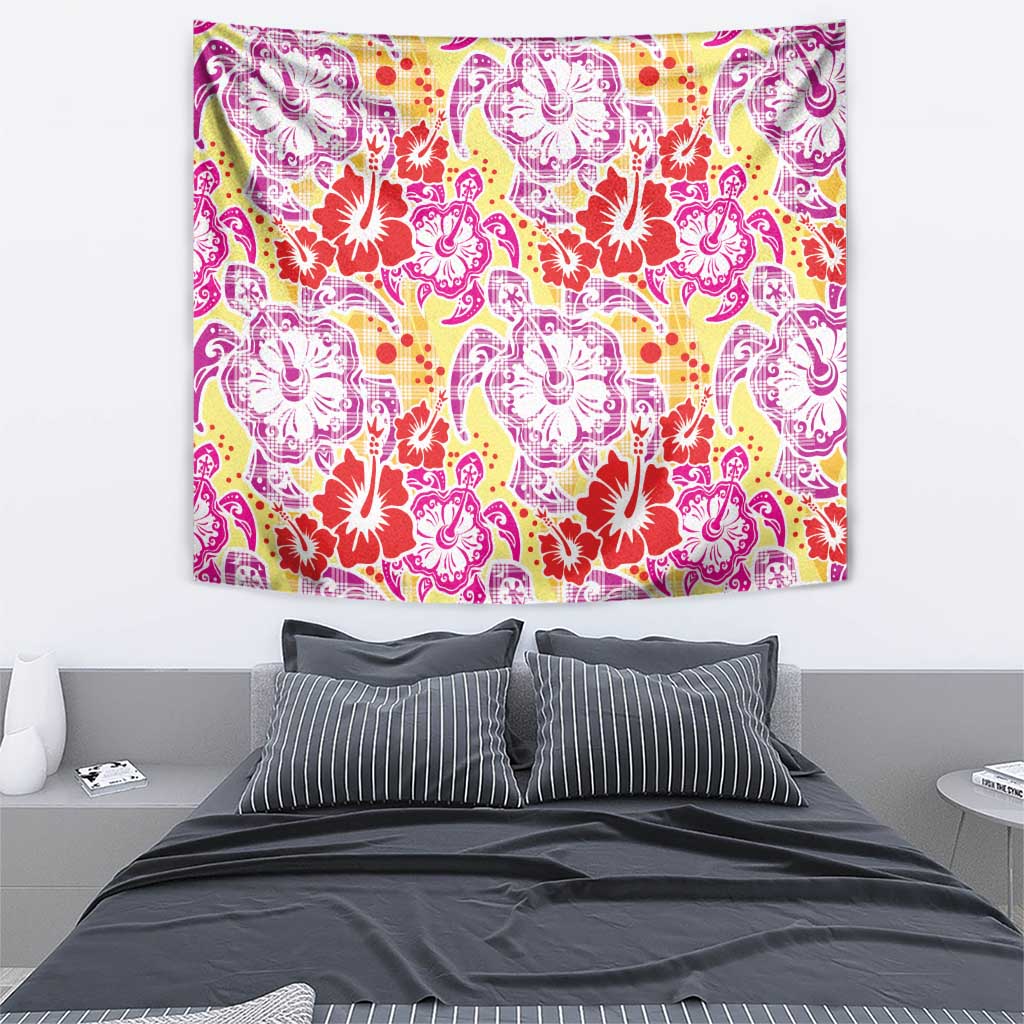 Palaka with Honu and Hibiscus Tapestry Hawaiian Heritage Spirit LT9 - Polynesian Pride