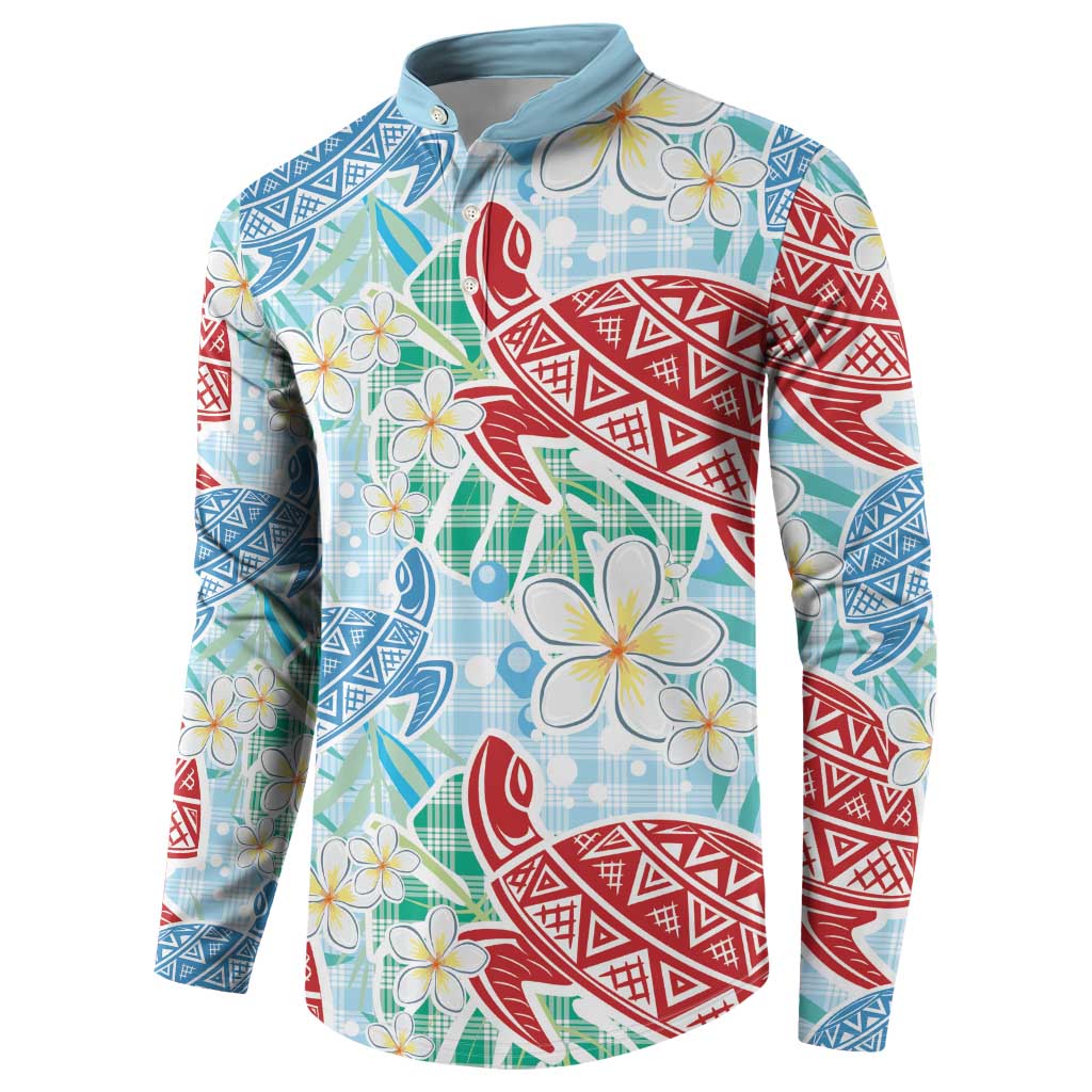 Palaka with Honu and Plumeria Button Sweatshirt Hawaiian Heritage Spirit - Polynesian Pride