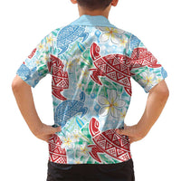 Palaka with Honu and Plumeria Family Matching Long Sleeve Bodycon Dress and Hawaiian Shirt Hawaiian Heritage Spirit LT9 - Polynesian Pride