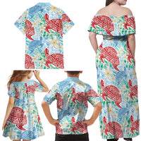 Palaka with Honu and Plumeria Family Matching Off Shoulder Maxi Dress and Hawaiian Shirt Hawaiian Heritage Spirit LT9 - Polynesian Pride