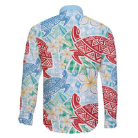 Palaka with Honu and Plumeria Family Matching Off Shoulder Short Dress and Hawaiian Shirt Hawaiian Heritage Spirit LT9 - Polynesian Pride
