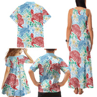 Palaka with Honu and Plumeria Family Matching Tank Maxi Dress and Hawaiian Shirt Hawaiian Heritage Spirit LT9 - Polynesian Pride