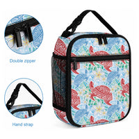Palaka with Honu and Plumeria Lunch Bag Hawaiian Heritage Spirit LT9 - Polynesian Pride