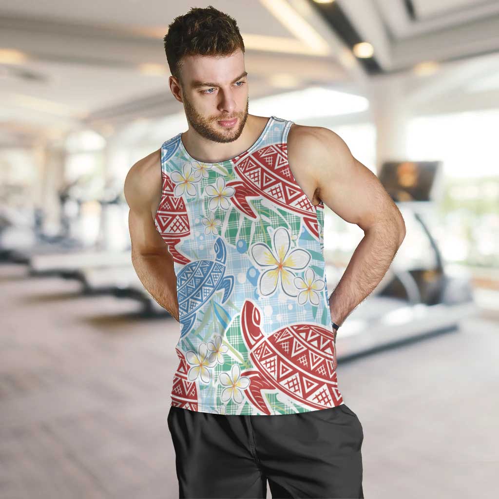 Palaka with Honu and Plumeria Men Tank Top Hawaiian Heritage Spirit - Polynesian Pride