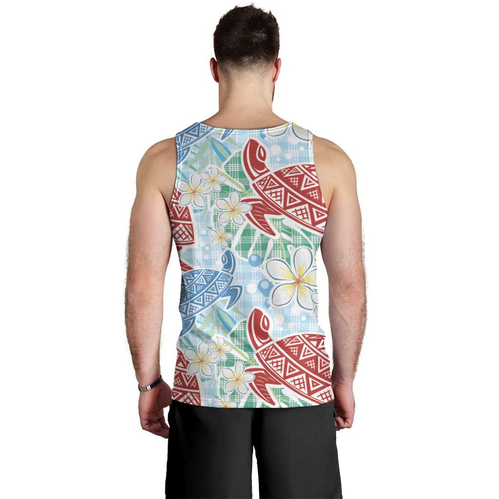 Palaka with Honu and Plumeria Men Tank Top Hawaiian Heritage Spirit - Polynesian Pride