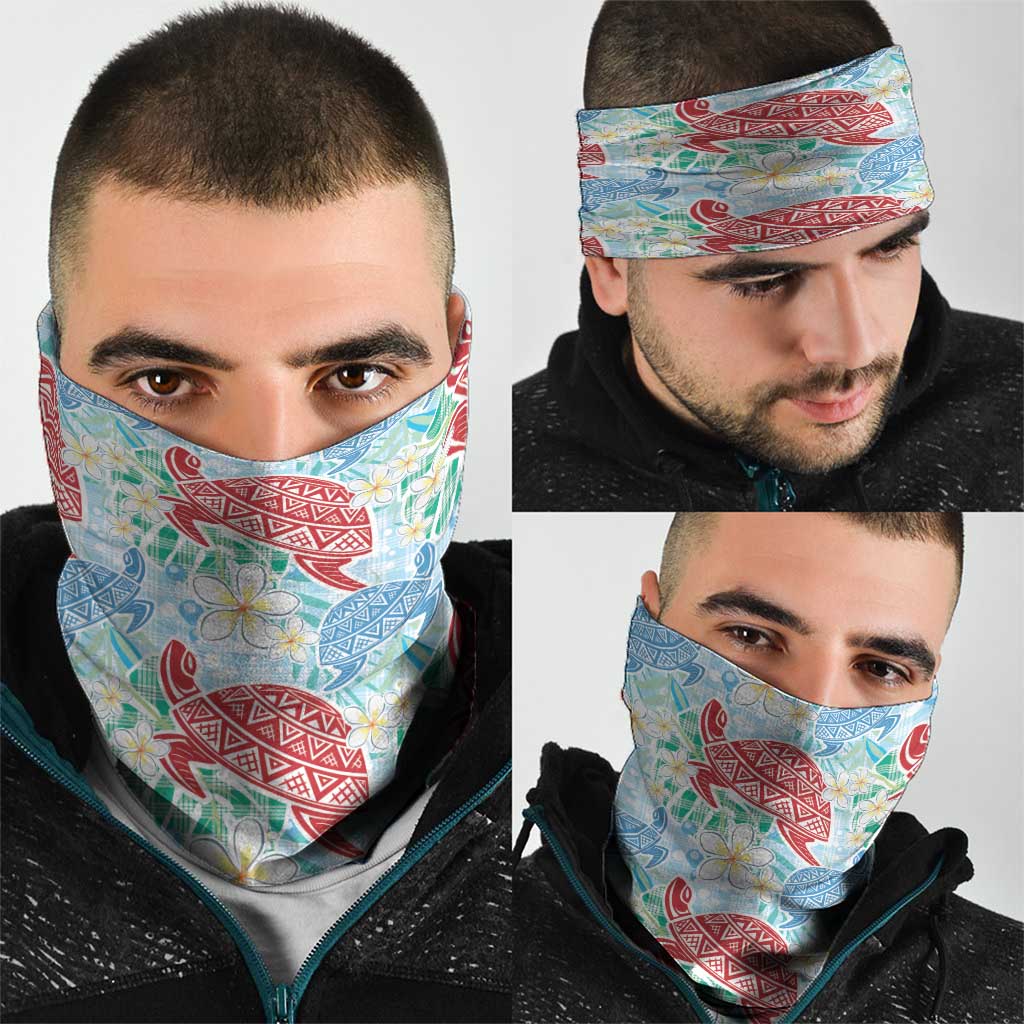 Palaka with Honu and Plumeria Neck Gaiter Hawaiian Heritage Spirit LT9 - Polynesian Pride