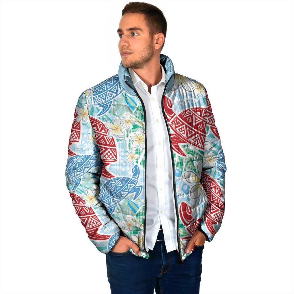 Palaka with Honu and Plumeria Padded Jacket Hawaiian Heritage Spirit - Polynesian Pride
