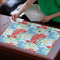 Palaka with Honu and Plumeria Puzzle Hawaiian Heritage Spirit - Polynesian Pride