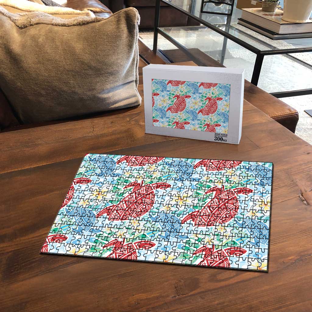 Palaka with Honu and Plumeria Puzzle Hawaiian Heritage Spirit - Polynesian Pride