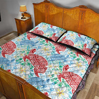 Palaka with Honu and Plumeria Quilt Bed Set Hawaiian Heritage Spirit LT9 - Polynesian Pride