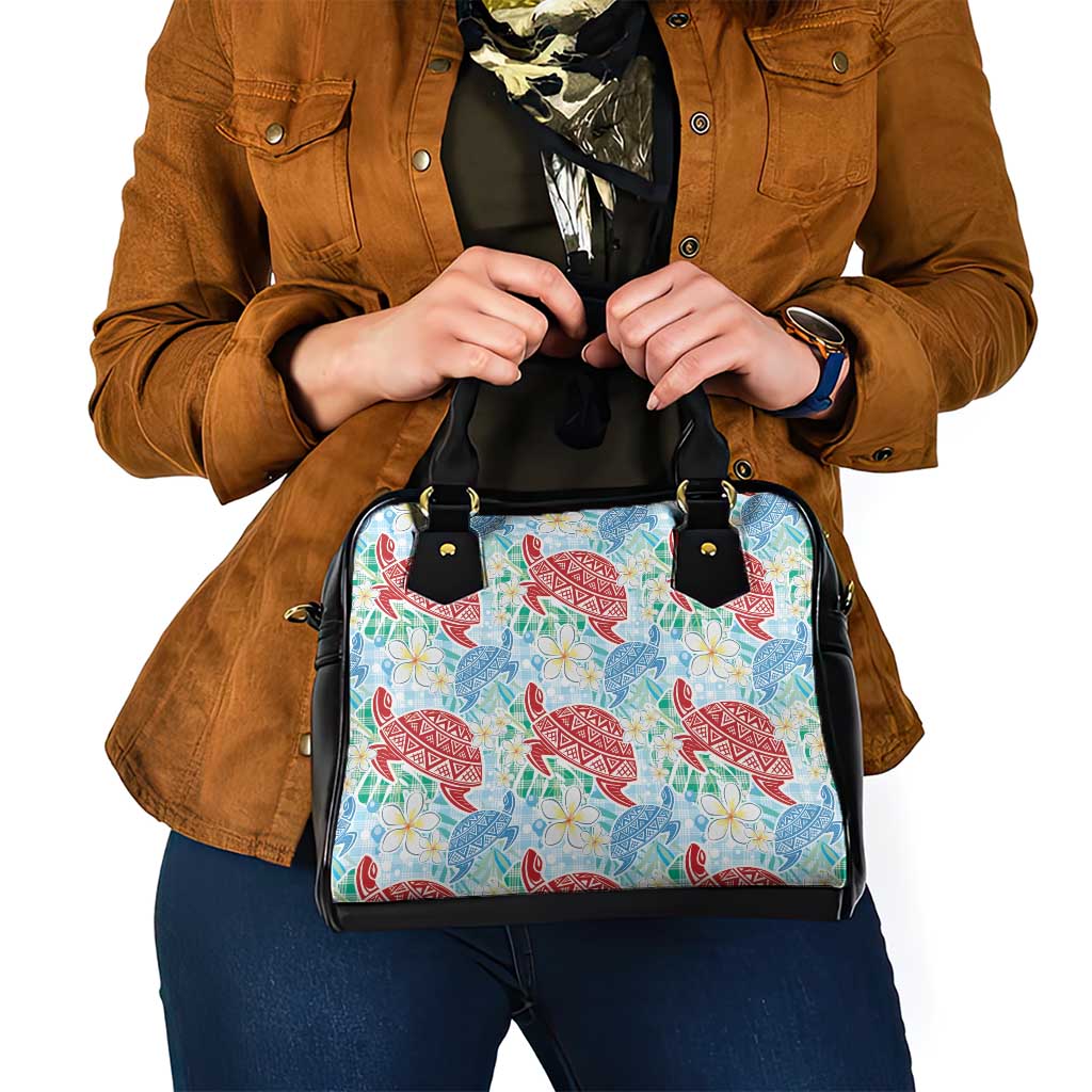 Palaka with Honu and Plumeria Shoulder Handbag Hawaiian Heritage Spirit - Polynesian Pride