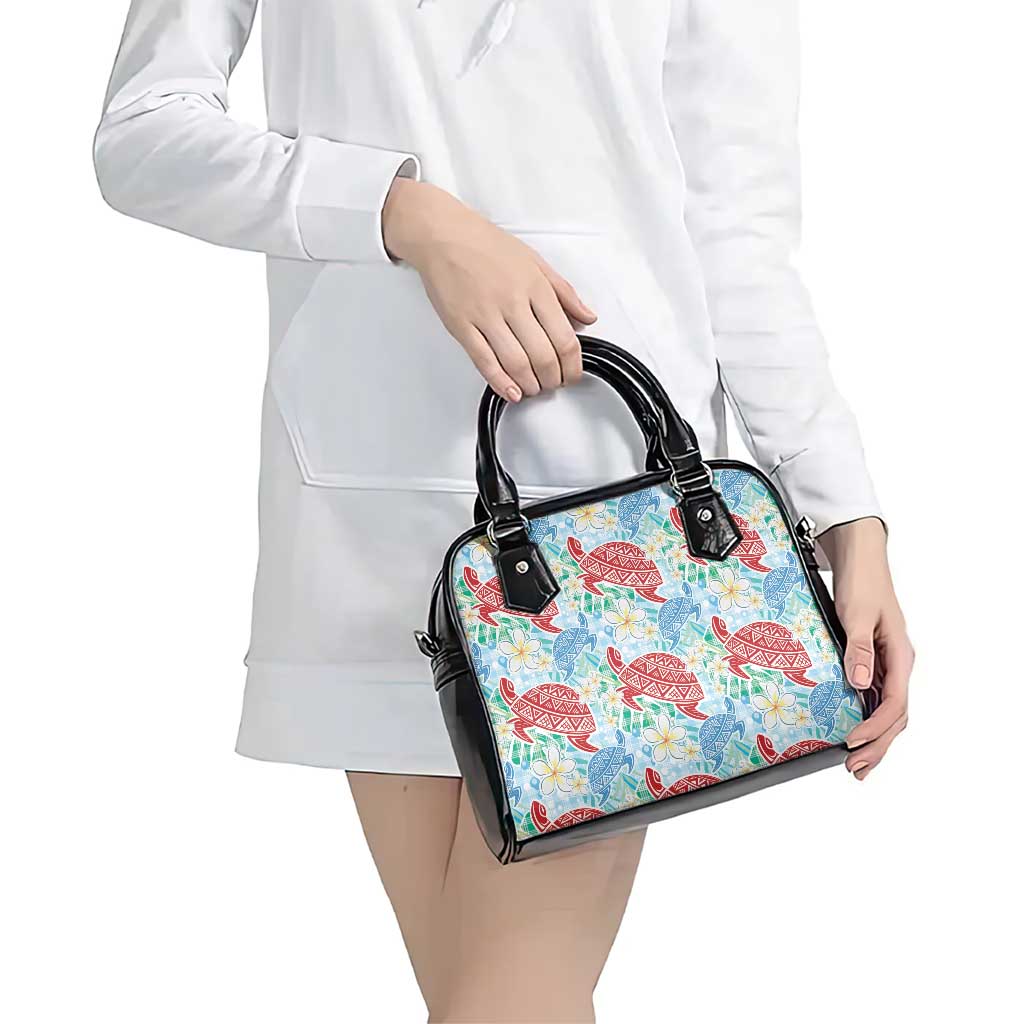 Palaka with Honu and Plumeria Shoulder Handbag Hawaiian Heritage Spirit - Polynesian Pride