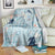 Blue Palaka Crane and Flowers Blanket Japan Heritage Spirit - Polynesian Pride