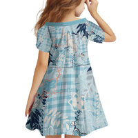 Blue Palaka Crane and Flowers Family Matching Summer Maxi Dress and Hawaiian Shirt Japan Heritage Spirit LT9 - Polynesian Pride