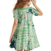 Green Palaka Crane and Flowers Family Matching Tank Maxi Dress and Hawaiian Shirt Japan Heritage Spirit LT9 - Polynesian Pride