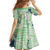 Green Palaka Crane and Flowers Kid Short Sleeve Dress Japan Heritage Spirit - Polynesian Pride