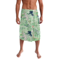 Green Palaka Crane and Flowers Lavalava Japan Heritage Spirit - Polynesian Pride