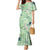 Green Palaka Crane and Flowers Mermaid Dress Japan Heritage Spirit - Polynesian Pride