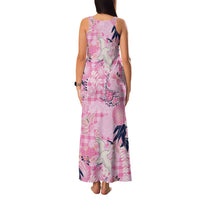 Pink Palaka Crane and Flowers Family Matching Tank Maxi Dress and Hawaiian Shirt Japan Heritage Spirit LT9 - Polynesian Pride