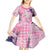 Pink Palaka Crane and Flowers Kid Short Sleeve Dress Japan Heritage Spirit - Polynesian Pride