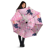 Pink Palaka Crane and Flowers Umbrella Japan Heritage Spirit LT9 - Polynesian Pride