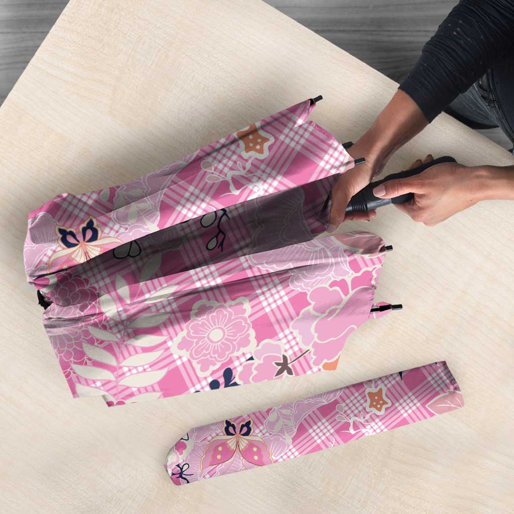 Pink Palaka Crane and Flowers Umbrella Japan Heritage Spirit LT9 - Polynesian Pride