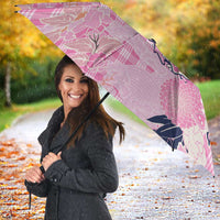 Pink Palaka Crane and Flowers Umbrella Japan Heritage Spirit LT9 - Polynesian Pride