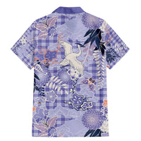Purple Palaka Crane and Flowers Family Matching Mermaid Dress and Hawaiian Shirt Japan Heritage Spirit LT9 - Polynesian Pride