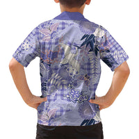 Purple Palaka Crane and Flowers Family Matching Puletasi and Hawaiian Shirt Japan Heritage Spirit LT9 - Polynesian Pride