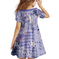 Purple Palaka Crane and Flowers Family Matching Summer Maxi Dress and Hawaiian Shirt Japan Heritage Spirit LT9 - Polynesian Pride