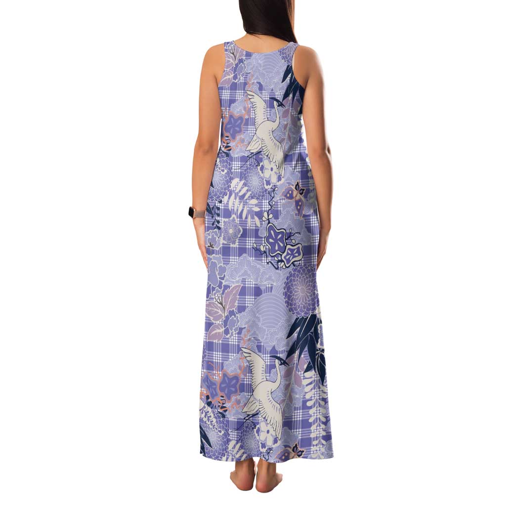 Purple Palaka Crane and Flowers Family Matching Tank Maxi Dress and Hawaiian Shirt Japan Heritage Spirit LT9 - Polynesian Pride
