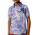 Purple Palaka Crane and Flowers Kid Polo Shirt Japan Heritage Spirit - Polynesian Pride
