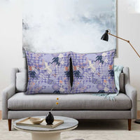 Purple Palaka Crane and Flowers Pillow Cover Japan Heritage Spirit LT9 - Polynesian Pride