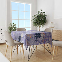Purple Palaka Crane and Flowers Tablecloth Japan Heritage Spirit - Polynesian Pride